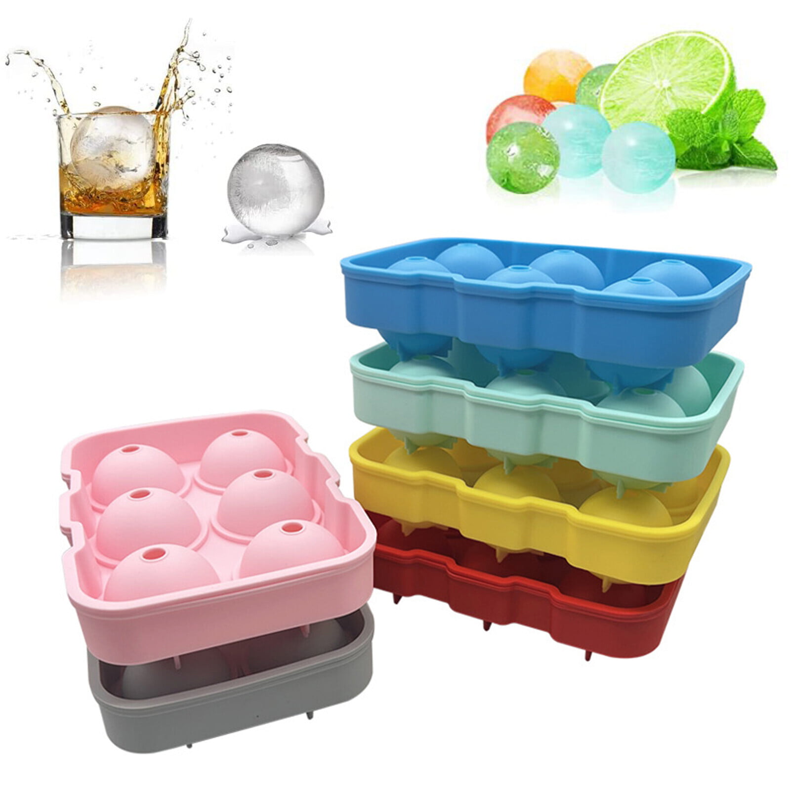 Round Ice Cube Trays, Ice Ball Maker Mold for Freezer, Circle Ice Cube Tray  Making 1.2in X 99PCS Sphere Ice Chilling Cocktail Whiskey Tea & Coffee , 3