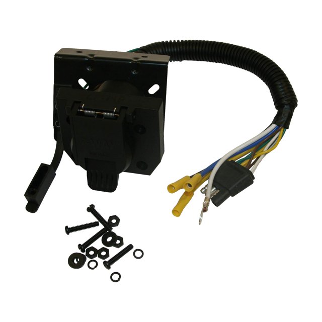 Buyers Products Conector de remolque de enchufe doble de 7 vías con arnés precableado de 10 pulgadas