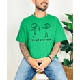 thumbnail image 3 of I've Got Your Back Shirt for Men Funny Stick Figure Graphic Tee for Adults Vintage Green shirt Adult X-Large, 3 of 5