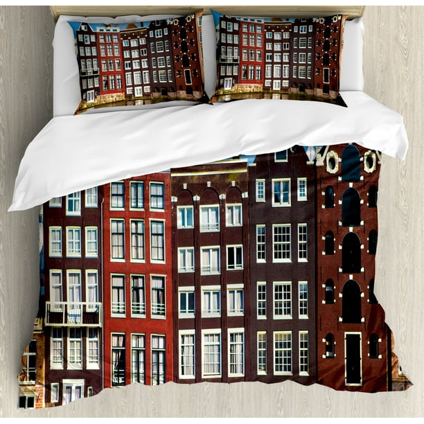 Amsterdam Duvet Cover Set, Medieval Buildings in the Netherlands