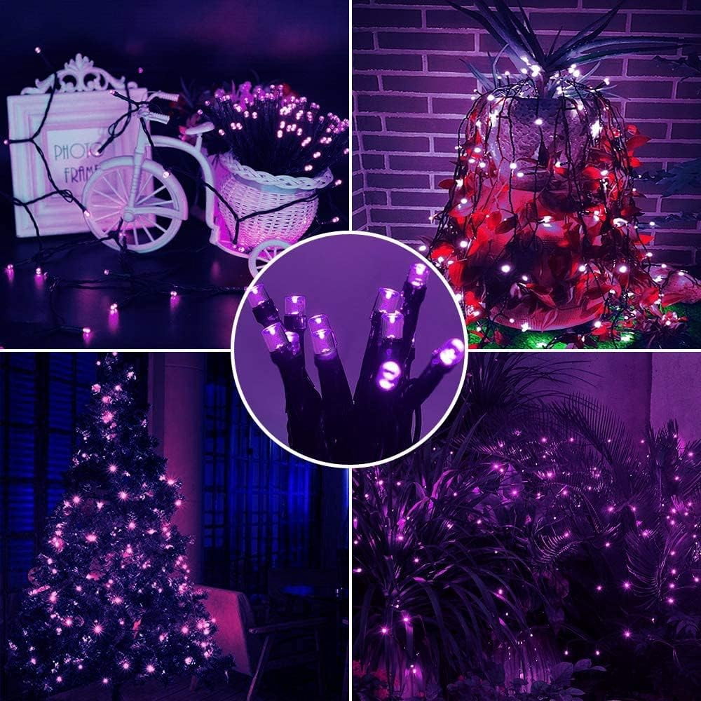 Huiyi Solar Christmas Light String, 12m 100LED Outdoor Light String 8 Modes Waterproof Solar String Lights for Trees Patio Fence Party Christmas Decor