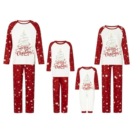 

LWXQWDS Matching Family Christmas Pajamas Set Boys Girls Holiday Pjs for Women Men Sleepwear
