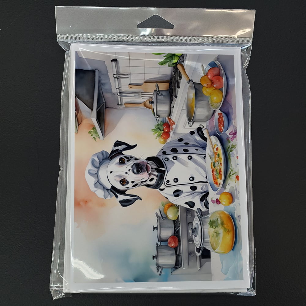 Dalmatian The Chef Greeting Cards Pack of 8 7 in x 5 in