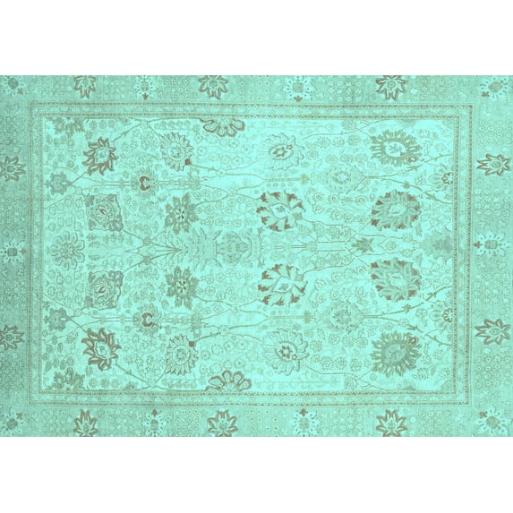Ahgly Company Indoor Rectangle Oriental Light Blue Traditional Area Rugs, 8' x 10'