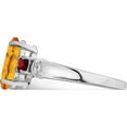 thumbnail image 4 of Sterling Silver Rhodium Citrine & Garnet Ring (Size 7) Made In Thailand qr2904ci-7, 4 of 5