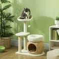 thumbnail image 2 of PawHut 31" Cat Tree Tower with Scratching Posts, Cat Condo, Beds, Toy Ball, 2 of 10