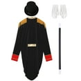 thumbnail image 6 of vastwit Men's Ringmaster Outfits Long Sleeve Open Front Velvet Tailcoat Magician Jacket Black 3XL, 6 of 6