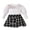 Black, variant on Wassery Kids Girl 2 Piece Skirt Outfit Toddler Girl Long Sleeve Mesh Patchwork Tops and Elastic Plaid A-Line Skirt Set 6M 12M 18M 24M 3T 4T Baby Girls Fall Clothes