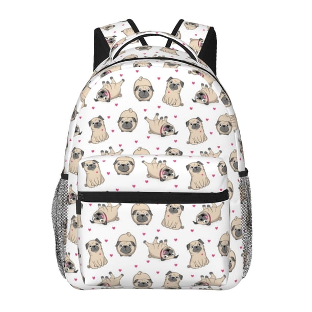 Easygdp Pugs Mochila Ergonómica Versátil para Laptop - Múltiples Bolsillos, Correas Ajustables, Unisex para Escuela, Viajes y Actividades al Aire Libre-One Size