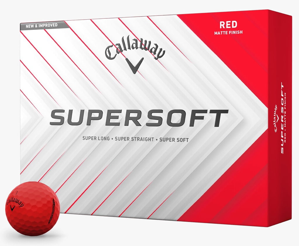 (4 pack) Callaway Golf 2025 Supersoft Golf Balls 1-Dozen [Red]