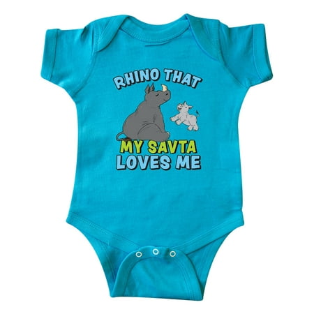

Inktastic Rhino That My Savta Loves Me with Cute Rhinos Gift Baby Boy or Baby Girl Bodysuit