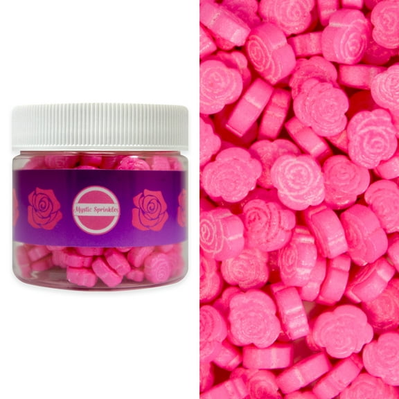 Mystic Sprinkles Candy Shapes Pink Roses 2oz