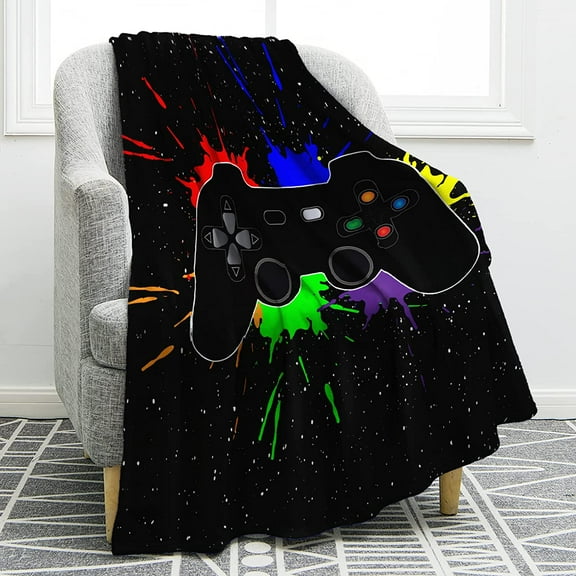 Boys Gamer Gifts Throw Blanket, Game Theme Blanket for Kids Teens Men Brothers, Gaming Toy Room Decor Gifts for Age 2 3 4 5 6 7 8 9 10 Year Old Girl Boy