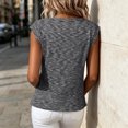 thumbnail image 4 of Karymi Blouses for Women Dressy Casual Cap Short Sleeve T-Shirt, Crew Neck Loose Fit Marled Textured Pullover Blouse, Casual Tank To Womens Tops Dressy Casual, 4 of 5