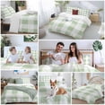 thumbnail image 5 of 3 Piece Sage Green Plaid Duvet Cover Set Full Size, Microfiber Comforter/Quilt Cover with Corner Ties and 2 Pillowcases, Spring Farmhouse Buffalo Checkered All Season Soft Bedding with Zipper Closure, 5 of 8