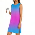 thumbnail image 2 of TaTaai Women's Round Neck Sleeveless Slip Dress Solid Color Casual Pullover Dress with Side Slit Lightweight Summer Stretchy Fit Gift, 2 of 6