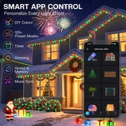 Smart C9 LED String Lights Color Changing Bulbs Halloween 120FT APP & Remote Controlled Music Sync Timer Extendable Outdoor Decorative Lights for Haunted House Yard Patio Fence Party Holiday