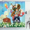 thumbnail image 1 of Ambesonne Colorful Shower Curtain, Vintage Car Circus, 69"Wx84"L, Multicolor, 1 of 3