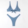 thumbnail image 4 of Sngxgn Womens Two Piece Swimsuits Wrap Front Bikini High Waisted Bottom Tummy Control Bathing Suits Swimwear(Light Blue,M), 4 of 4