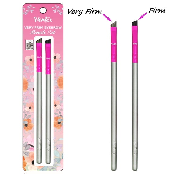 Vertex Beauty Eyebrow Brush FIRM For Filling Pomade Gel VERY Thin Eyeliner Angled Winged Tips Contour Conceal Eye Brow Edges Eyeshadow Blending Makeup Brushes Defining Arches Winged Eyeliner Stencil