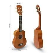 Likegreen Ukulele 21 Inch Wood Kit for Beginner Kids Students Colorful Gift Brown