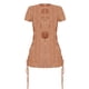 thumbnail image 4 of VISgogo Vestido de verano transparente para mujer, color sólido, manga corta, ahuecado, vestido de playa VISgogo moda, 4 of 9