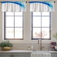 thumbnail image 3 of LALILO Kitchen Curtain Valance Blue Swirl Wave Water Cool Rod Pocket Window Curtain 52"x 18" Set of 2, 3 of 5
