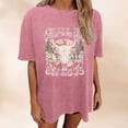 thumbnail image 2 of Oversized Shirts for Women Vintage Country Music Cowboy Graphic Short Sleeve Tees Casual Trendy Relaxed Fit Workout Tops Z002-Pink M, 2 of 4