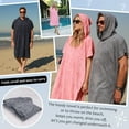 thumbnail image 5 of Catalonia Beach Changing Poncho Towel with Hood, Super Absorbent Microfiber Swim Robe for Men Women Surfing Bath Shower Pool, Quick Drying, Grey, 5 of 5