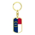 thumbnail image 4 of North Carolina State Flag Keychain Dog Tag Stainless Steel or 18k Gold, 4 of 8