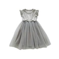 thumbnail image 3 of Loopsun 0-8 Years Girls Sleeveless Round Neck Summer Outdoor Casual Princess Dress Gray, 3-4 Years, 3 of 5