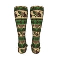 thumbnail image 6 of Pofeuu Dark Green Vintage Corn Pattern Print Stockings, Adult Running Hiking Socks for Youth and Adult-One Size, 6 of 8