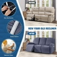 thumbnail image 5 of Stretch Recliner Sofa Covers for Reclining Couch, Jacquard 3 Seat Furniture Protector with Elastic Bottom for Kids and Pets (Grey), 5 of 7