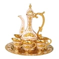 thumbnail image 3 of Juego de cafetera decorativa Gloria 6 tazas tetera bandeja Oro, 3 of 9