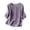 Purple, variant on Women Cardigan 3/4 Sleeve Crewneck Button Down Embroidery Shirts Casual Soft Loose Fit Blouses