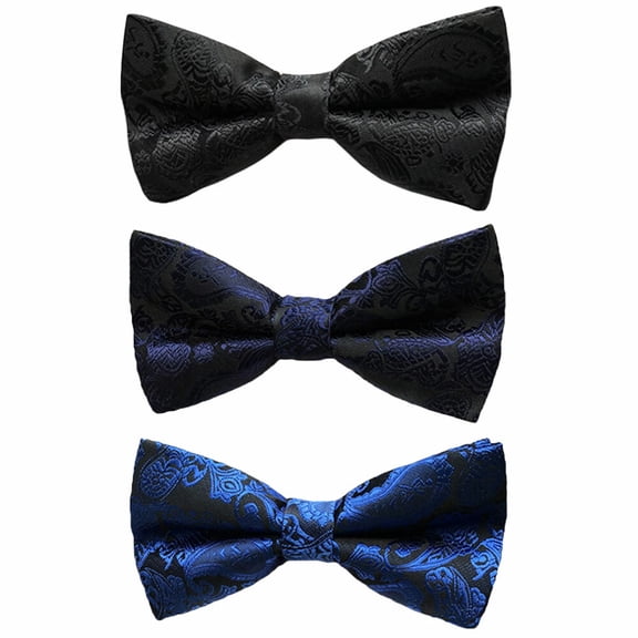3 PCS Men's Paisley Floral Bowtie Wedding Party Tuxedo Formal Bow Neck Tie