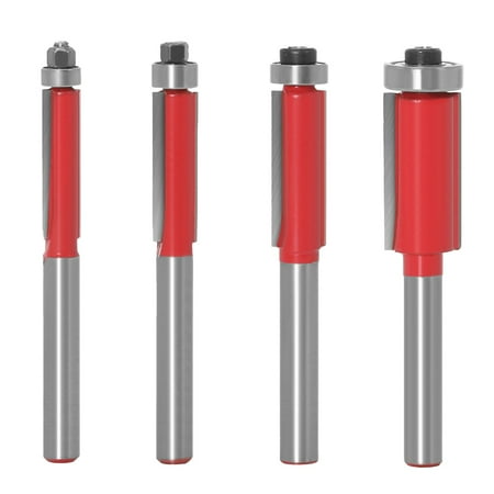 

Set 4Pcs Cutting Straight Woodworking Router Trim Tool 6mm Flush Shank Bit Tools & Home Improvement