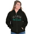 thumbnail image 3 of Life Better As Mermaid Beach Lover Womens Plus Size Graphic Zipper Hoodie Brisco Brands 2X, 3 of 5