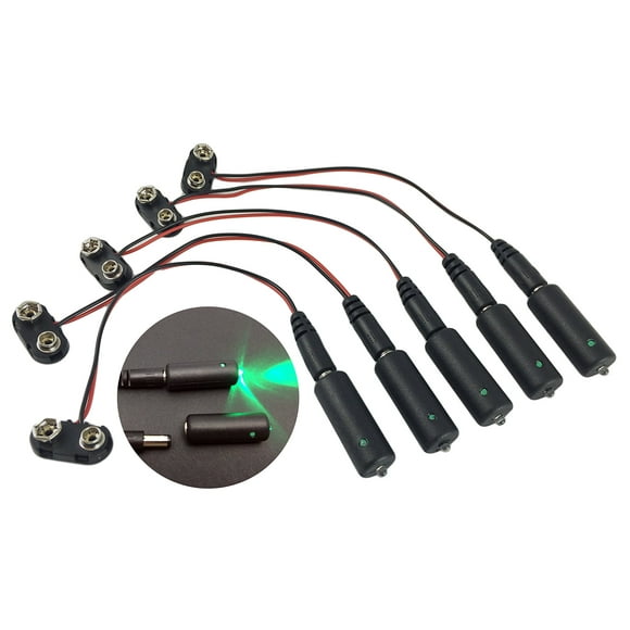 Prop and Scenery Lights 5 Pack Green LED 9 Volt Battery Operated Micro Effects Light for Scenery Prop Theatrical Costumes