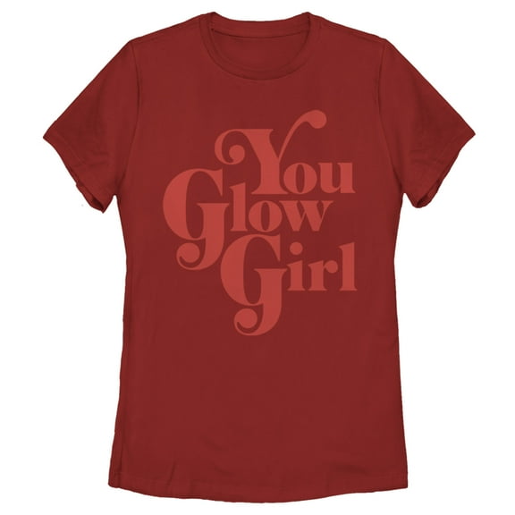 Women's Lost Gods You Glow Girl  Graphic Tee Red 2X Large