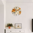 thumbnail image 4 of Analog Wall Clock Silent Non-Ticking Clocks Battery Operated Decor Clock for Living Room,Office,Kitchen-Vintage Orange Floral Painted On Cracked Surface(10inch), 4 of 4