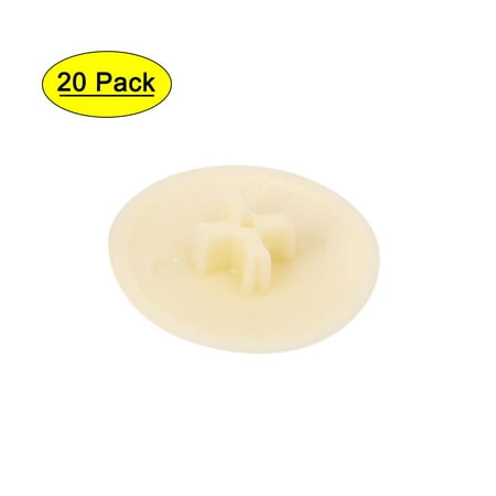 

Uxcell 17mm Diameter Plastic Round Screw Cap Cross Head Cover Lid Beige (20-pack)