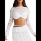 thumbnail image 2 of Conjunto de 2 Piezas de Camiseta Sin Mangas con Encaje de Cuerda para Mujer, Faldas Escalonadas Ajustadas, Vestido de Cóctel para Fiesta. M, 2 of 7