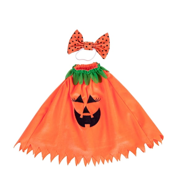 Evergreen Porch Goose Outfit for Giddy the Goose, Pumpkin Poncho Decorative Clothes Costume for 21" Garden Geesse Statues, Seasonal Home Dcor