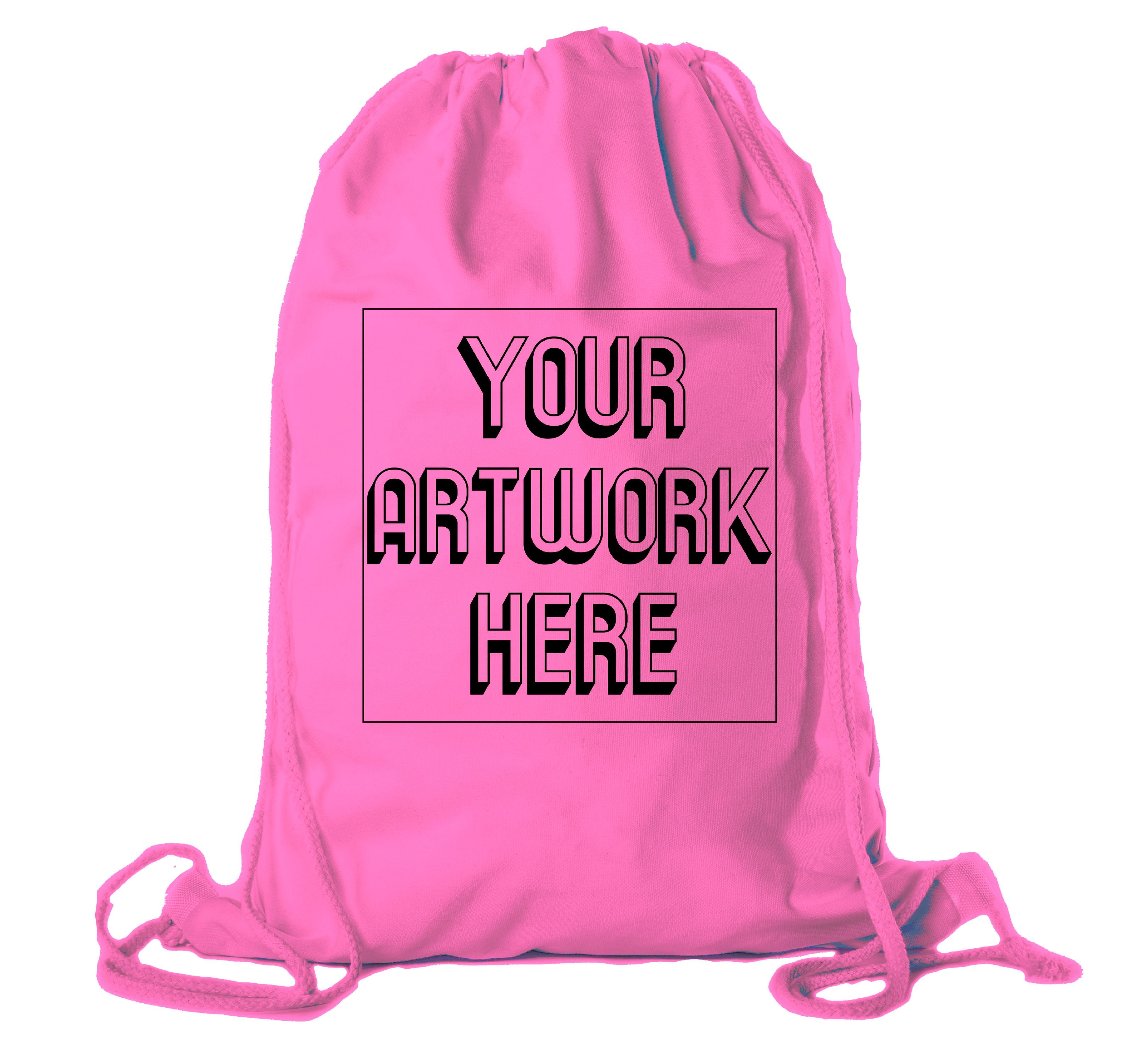 Custom Text Sack PE Bag Personalised Backpack Drawstring Sport Rucksack Gym 