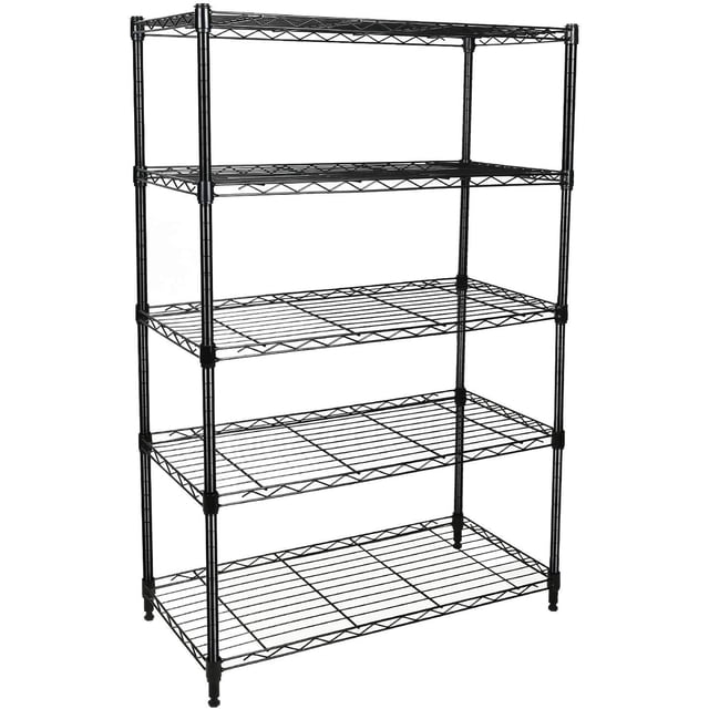 Estantería de almacenamiento Simple Deluxe Heavy Duty con 5 estantes, color negro