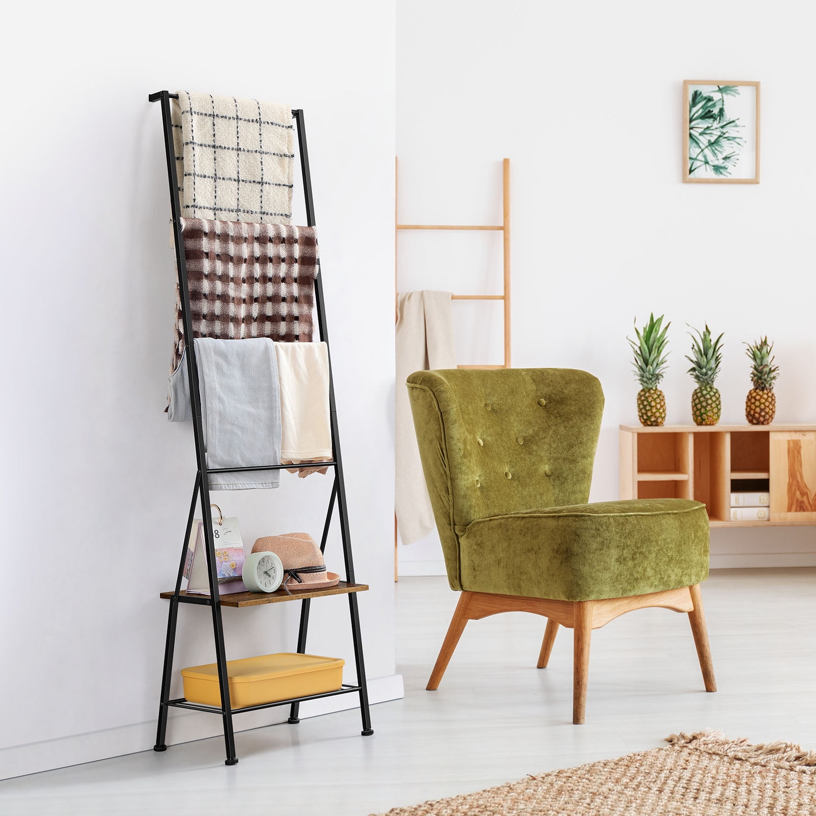 Farmhouse Blanket Ladder Storage Rustic frugal farm life homestead