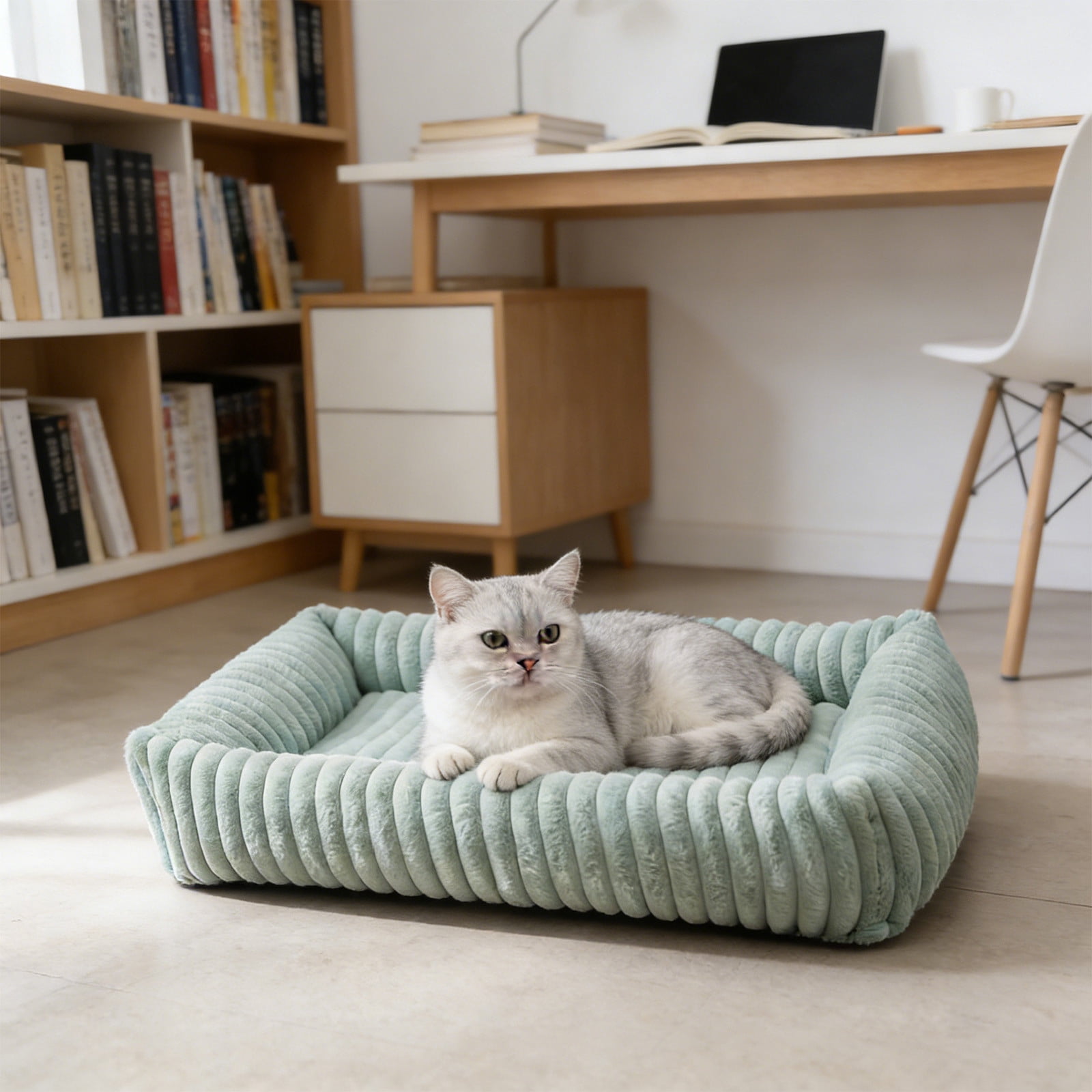 Orthopedic Dog Bed Plush Pet Sofa Bed Warm Crate Pad, Cozy Dog Cat Bed for Small Medium Large Dogs, Thick Cushion Washable Kennel Mat Non Slip Sleeping Bed Durable Comfort