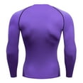 thumbnail image 3 of Men T Shirt Men's Slim Fit Shirts Long Sleeve Workout Baselayer Quick Dry Athletic T Shirts Sport Running Tops Men's Tshirts XXXL Purple, 3 of 4