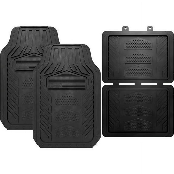 Dodge Weatherpro 4 Piece Floor Mats Set, Floor Mats by Plasticolor (001666R01), Black, One Size